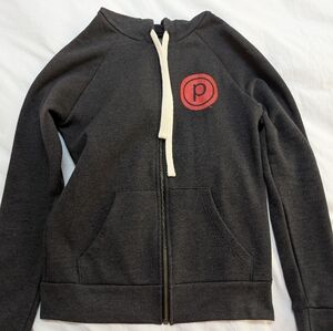 Pure Barre Zip Up Hoodie Black Red Small